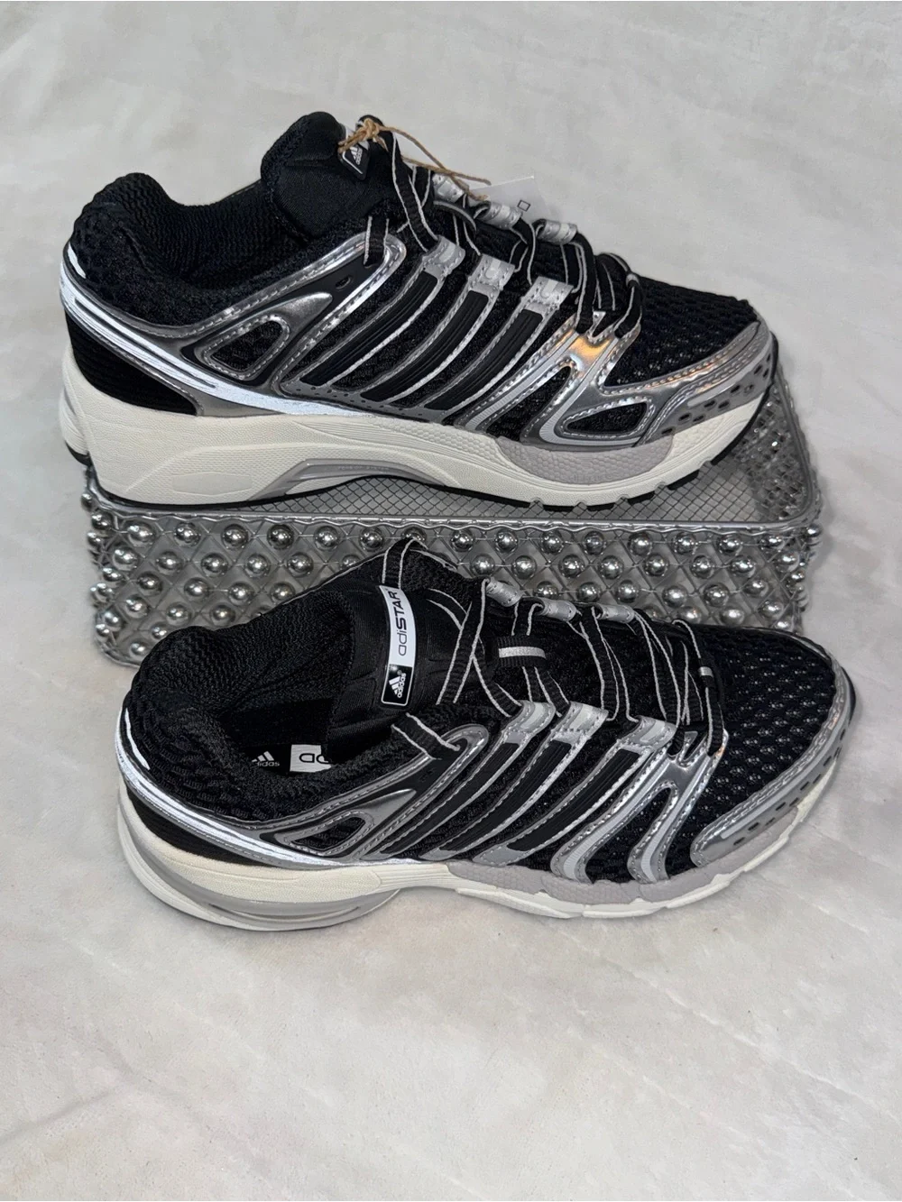 ✨👟 Adidas Adistar Control 5 J Black Silver Sz 4 Youth/Wmns 5.5  KI8733 NWT 🖤⚡